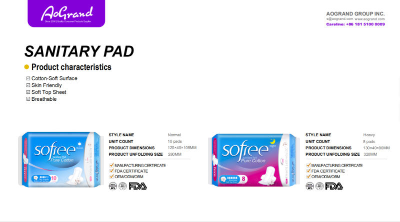 Wholesale Biodegradable Organic Sanitary Pads Women Menstrual Lady Anion Sanitary Napkin