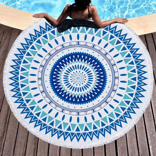 Manufacturer Custom Design 100% Polyester 150cm Large Round Beach Towel