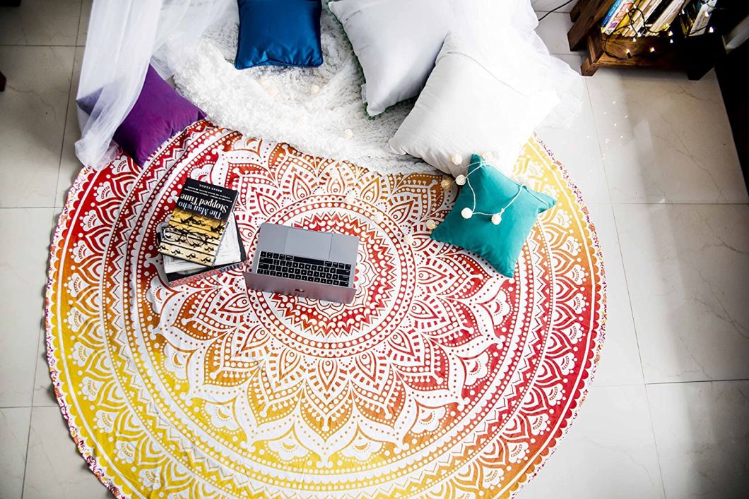 Blanket Mandala Tapestry Hippie Indian Mandala Picnic Table Cover Cotton Round Beach Towel