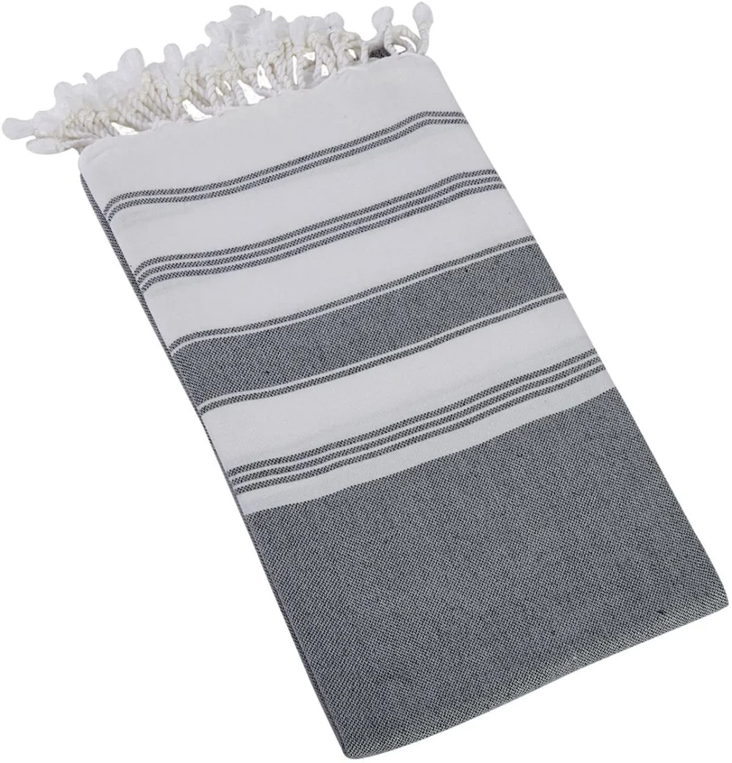 100% Turkish Cotton Bath Beach Hammam Peshtemal Towel Throw Fouta Blanket Set XL Prewashed (Navy)