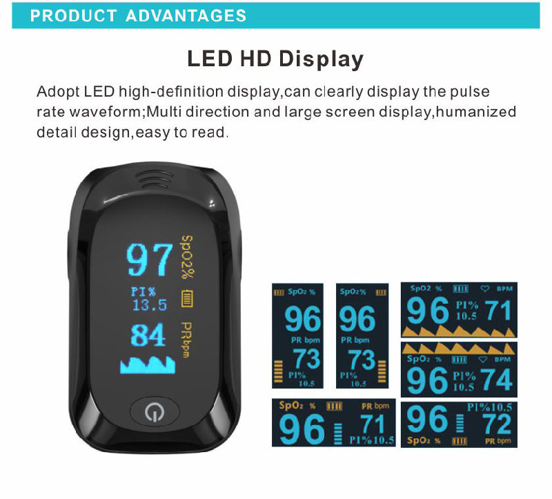 OLED Display Blood Monitor Fingertip Pulse Oximeter Portable Fingertip Mini Digital Finger Pulse Oximeter in Stock
