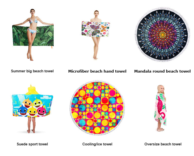 Mandala Design Microfiber Round Beach Towels with Custom Print for Wholesale