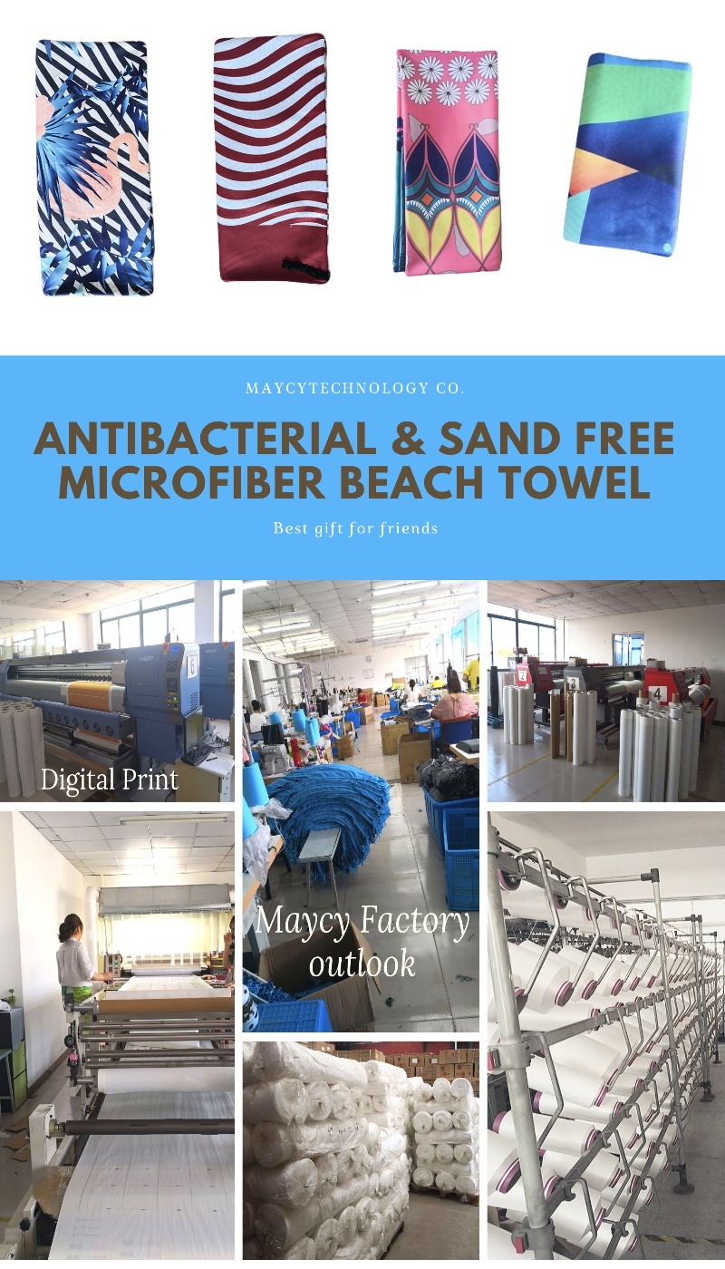 Logged Microfiber Printed Beach Travel Hand Towel, Fast Dry Hotel Yoga Towel