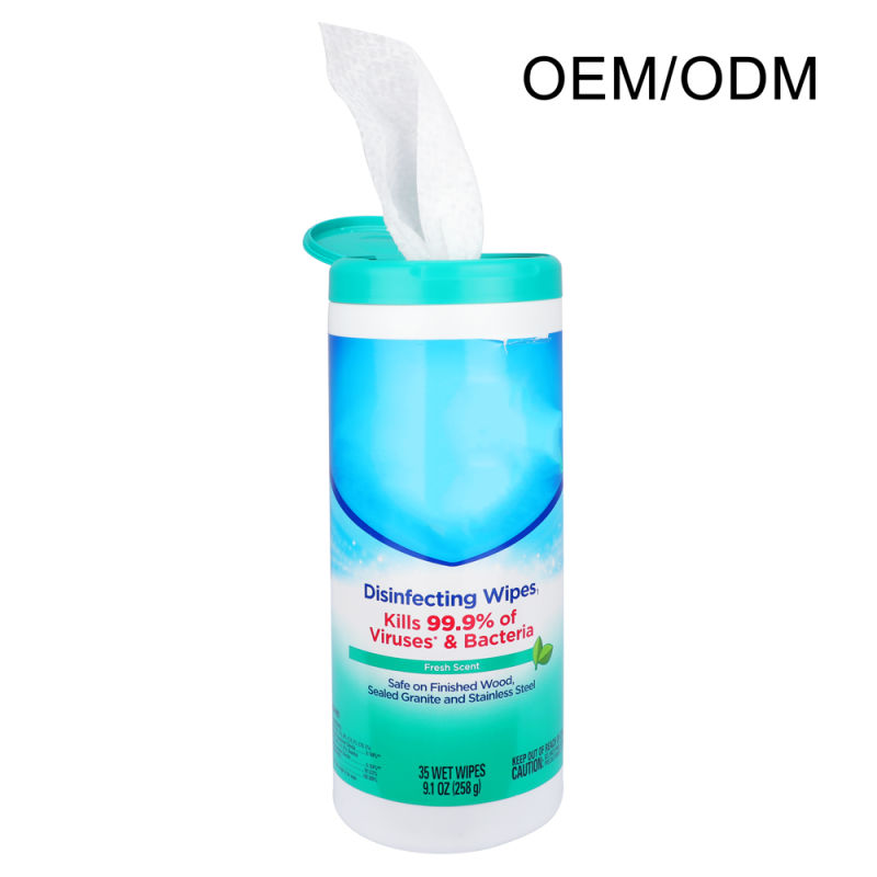 2021 Wholesale Customized Disinfecting Dry Barrel Wet Wipes Hand Towel in Canister