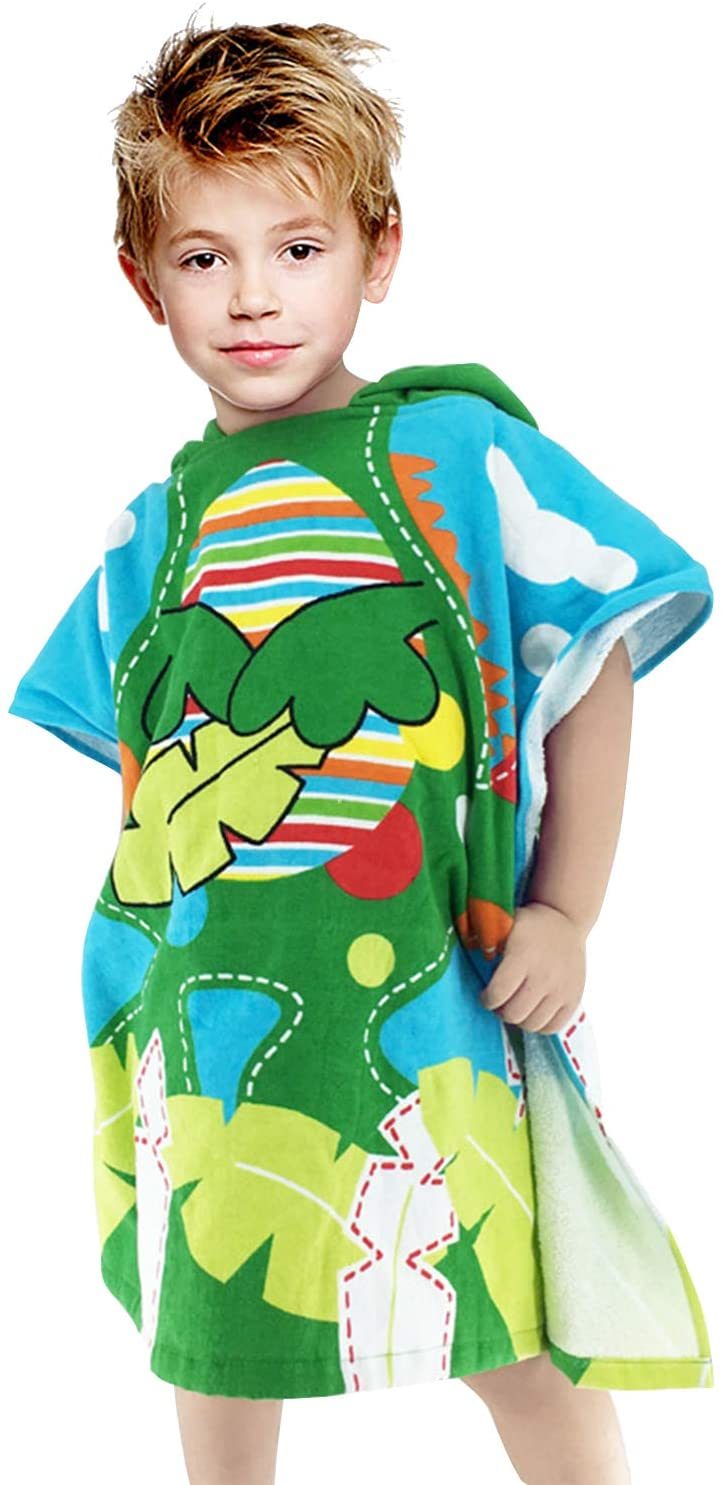 Hooded Towel for Kids Green Beach Towel 100% Cotton