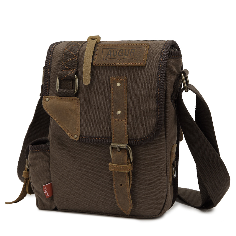 100% Cotton Washed Canvas Backpack with Leather Strap Shoulder Bag (RS-H601)