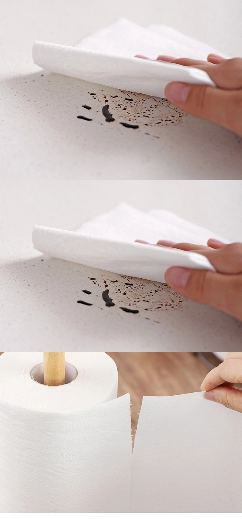 Low Price White Color Bamboo Pulp Kitchen Towel Paper
