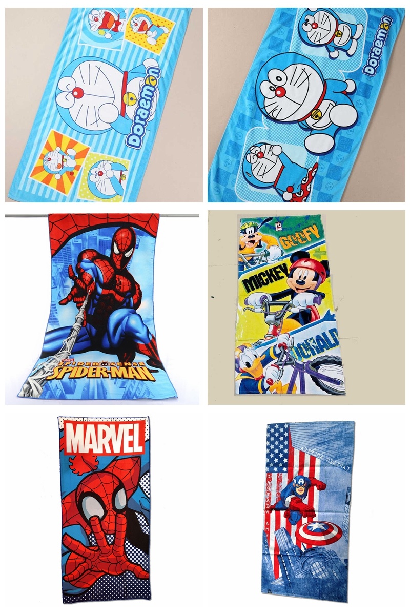 Wholesale Customized Children Microfiber Beach Towel Cartoon Printing Kids Bath Towel