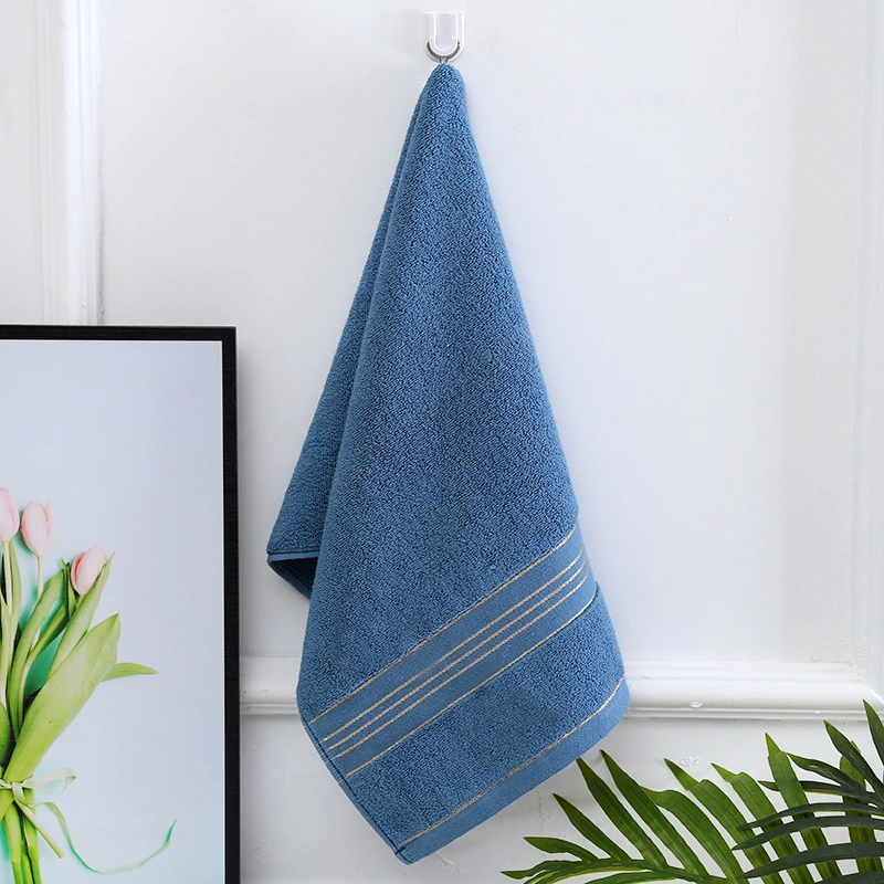 Wholesale 100%Cotton 73X33cm Dobby Border Solid Color Home Used Face Towel