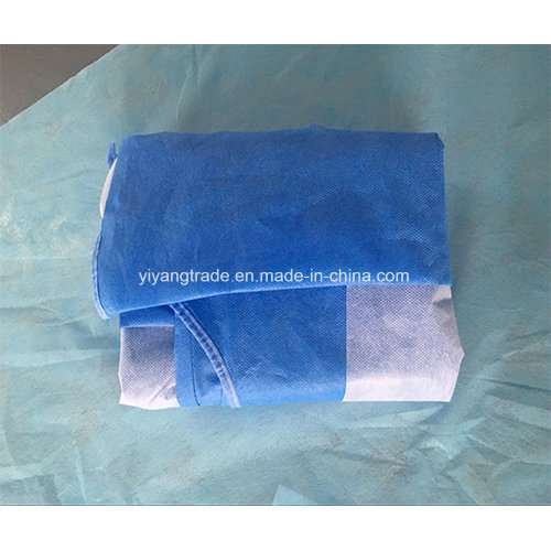 Disposable Sterile Reinforced SMS Nonwoven Surgical Gown with Hand Towel