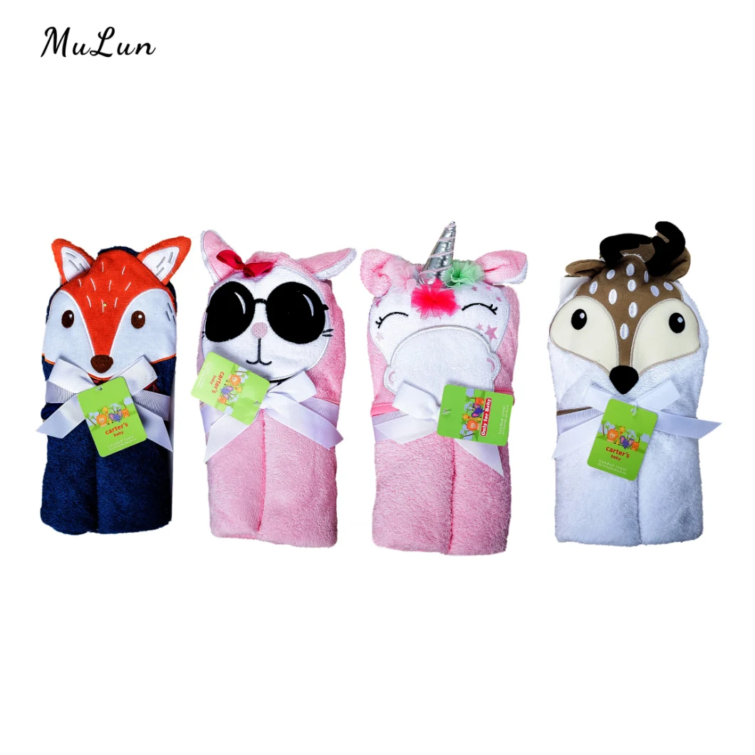 Hot Sale Animal Head Design Baby Hooded Towel Baby Bath Towel