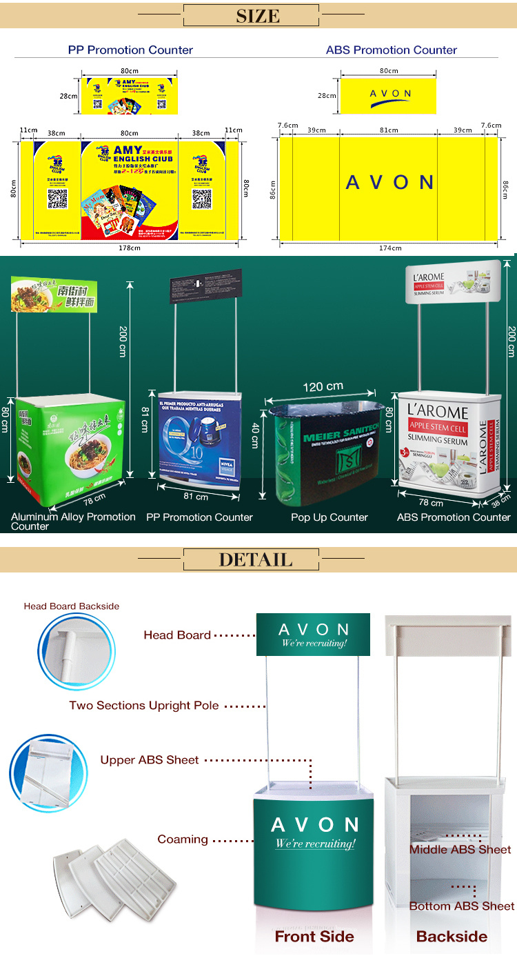 Wholesale Fold Advertising Promotion Plastic Promotion Counter