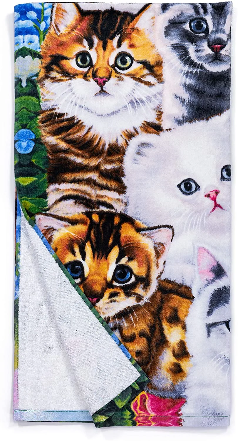 Kitten Collage Super Soft Plush Cotton Beach Bath Pool Towel by Jenny Newland