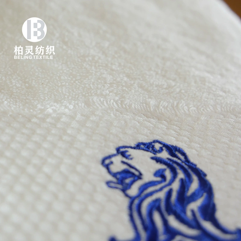 Cotton White Hotel Quality Dobby Embroidery Bath Towel Guest Hand Cloth Wholesale Bath Cloth for Bathroom