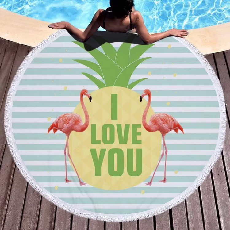 2018 Latest Thick Cotton Round Mat Towel for Beach Gift