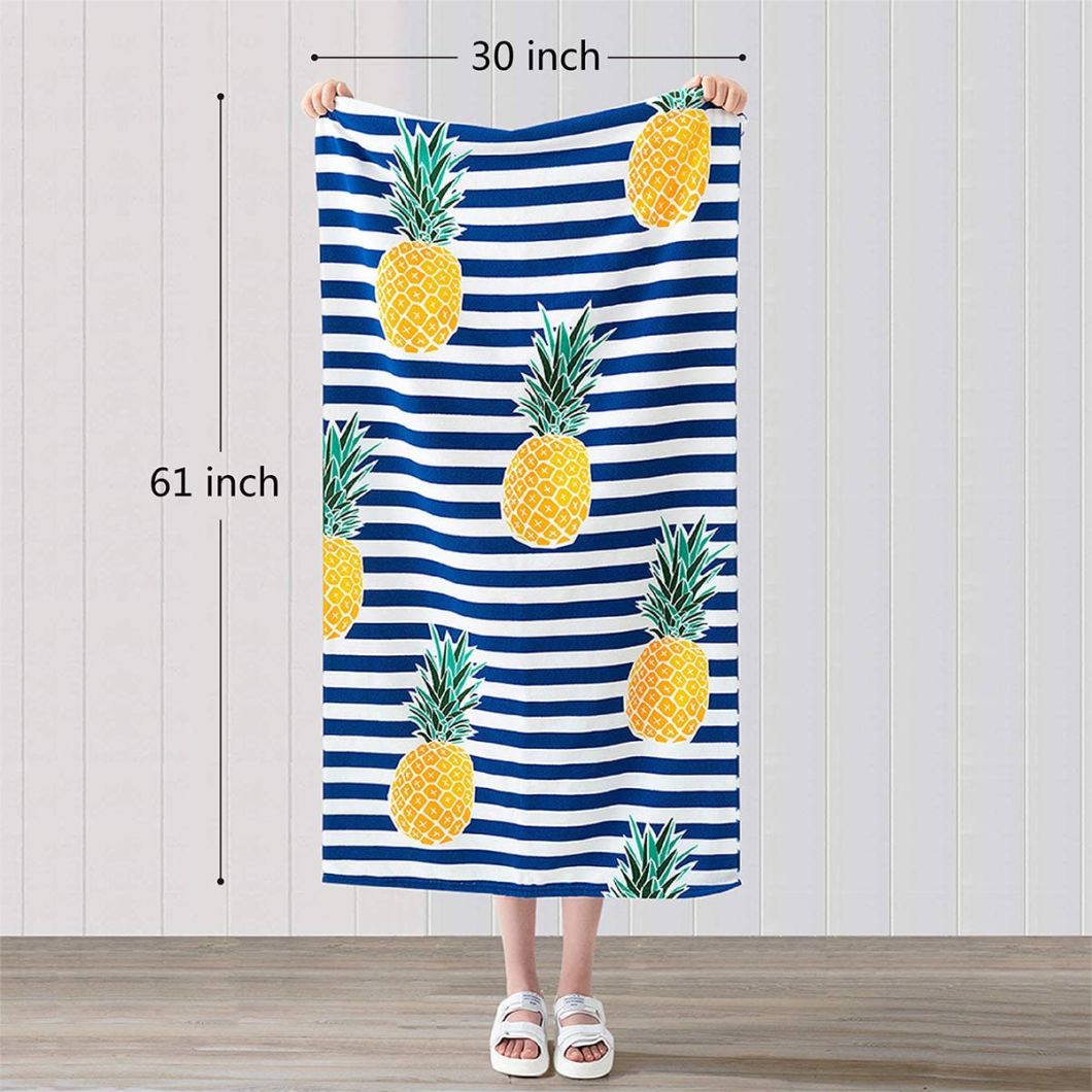 Microfiber Beach Towel for Men Women, Outdoors Pool Beach Towels for Gril, Oversized Classic Towels Pineapple 30