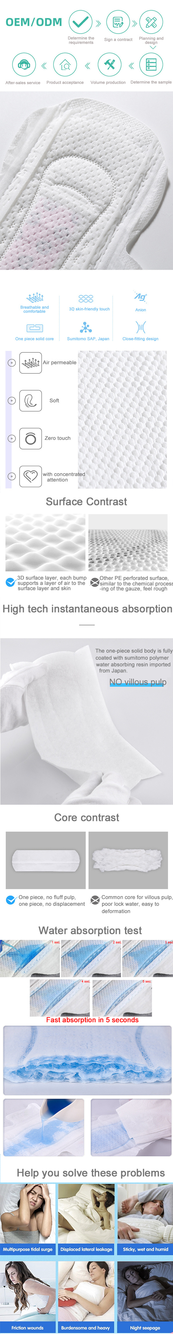 Natural Soft Care Organic Cotton Menstrual Biodegradable Sanitary Napkin240mm
