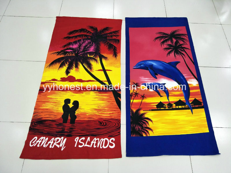 Large Rectangle Beach Towel Microfiber Beach Towel with Custom Logo