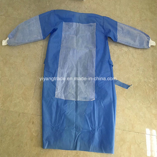 Disposable Sterile Reinforced SMS Nonwoven Surgical Gown with Hand Towel