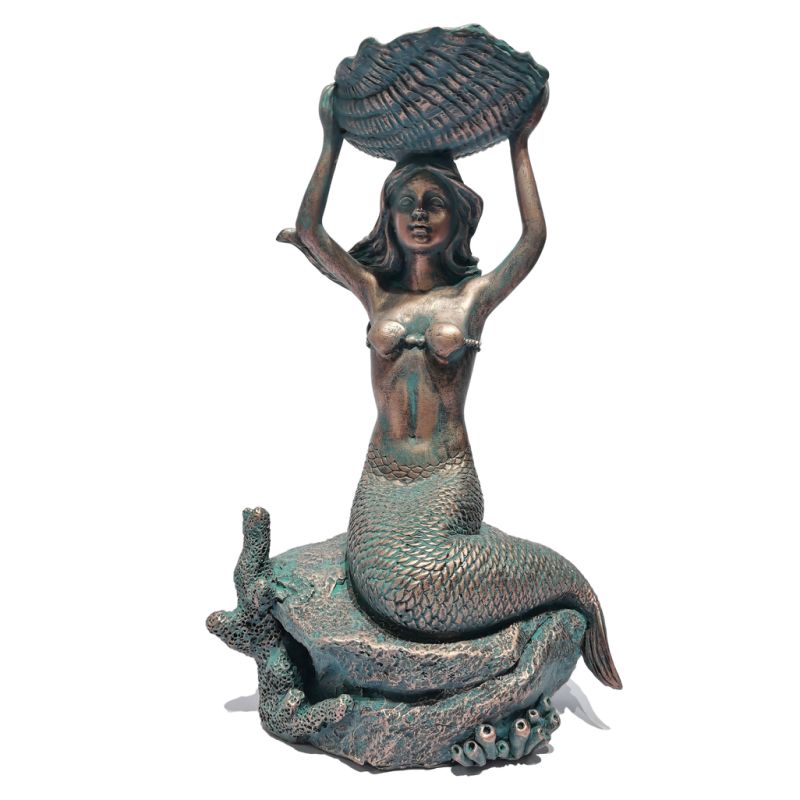 Ocean Decor Resin Sculpture Polyresin Bronze Mermaid Statues and Figurines