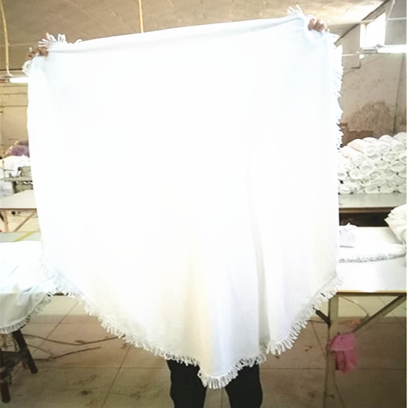 Custom Microfiber/Cotton Pure White Blank Round Beach Towel