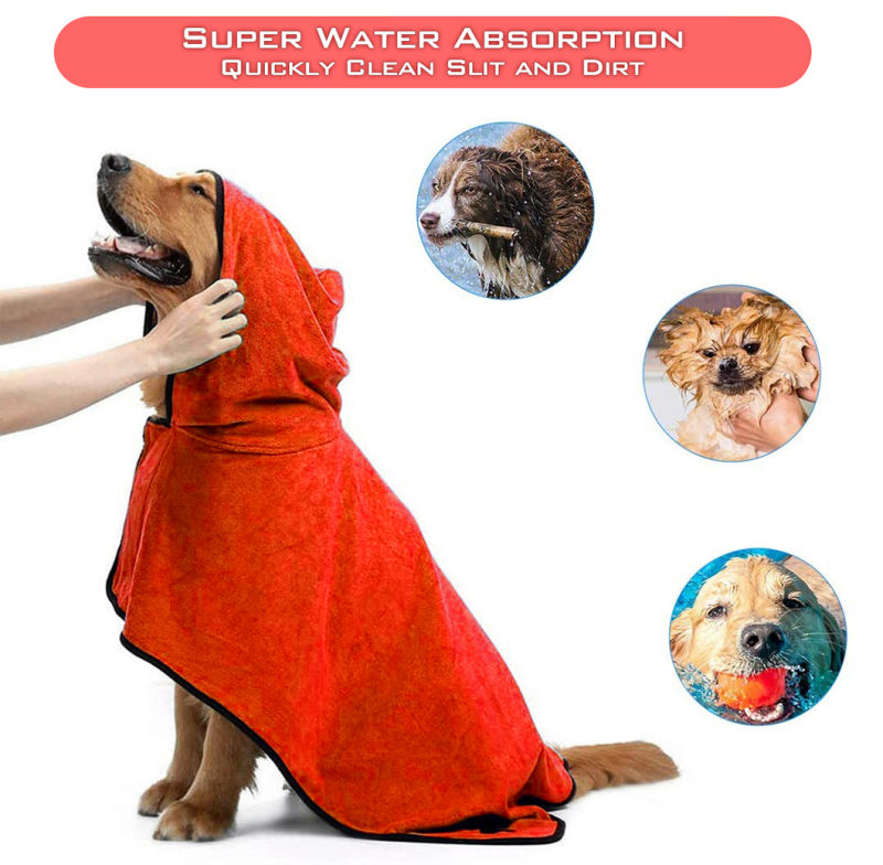 Absorbent Bathrobe Warm Grooming Quick Drying Dog Cat Towel Wholesale Pet Supply