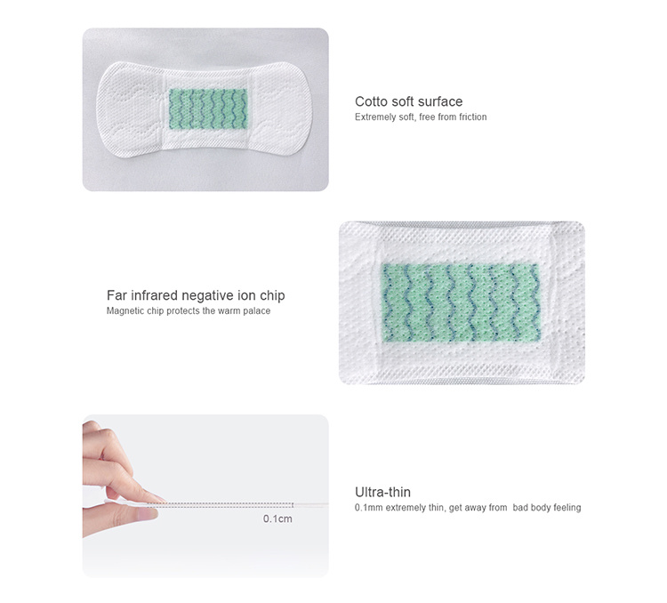 Biodegradable Organic Cotton Night Use Super Absorbent Dry Breathable Sanitary Napkin Pads