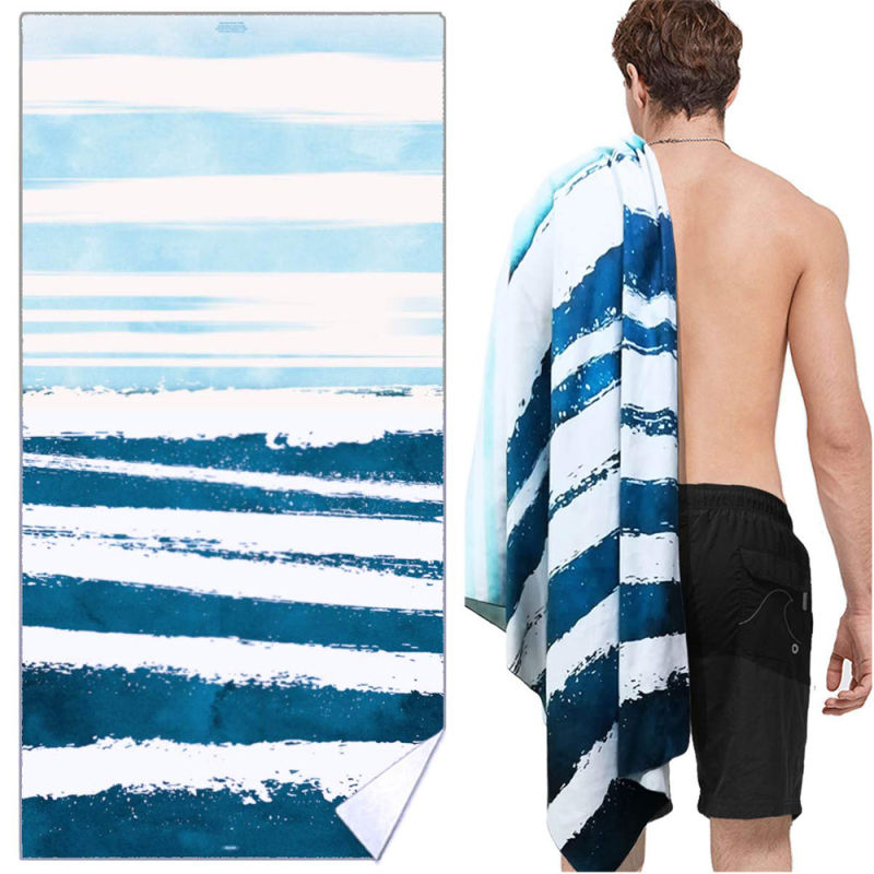 Quick Drying Lightweight Fast Dry Sand Free Microfiber Beach Towel for Travel