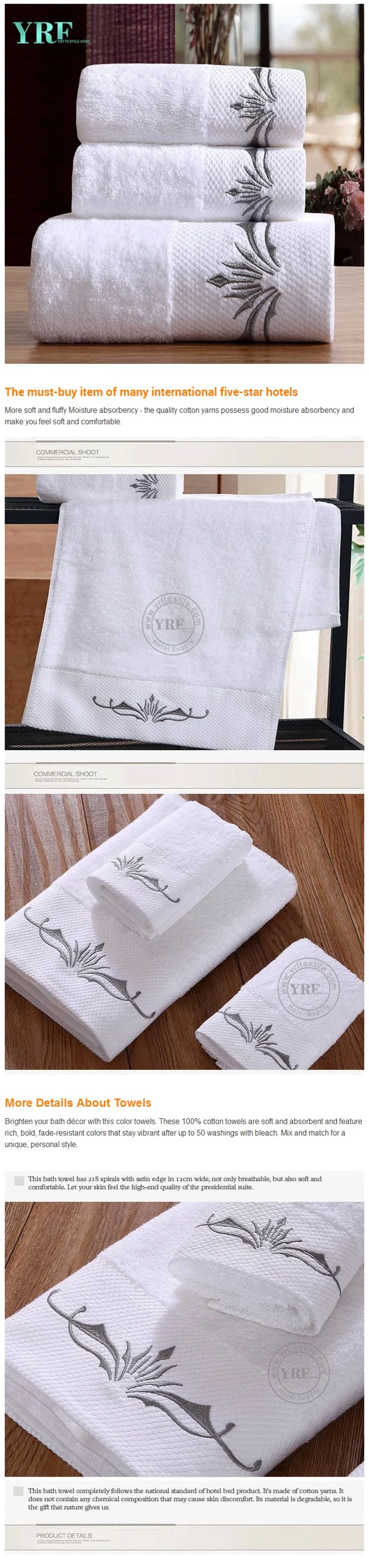 Cheap Price Custom Embroidery Hotel/ SPA/ Gift White Hand Towels