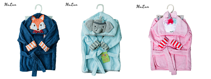 Cute Animal Baby Hooded Towel Bathrobe