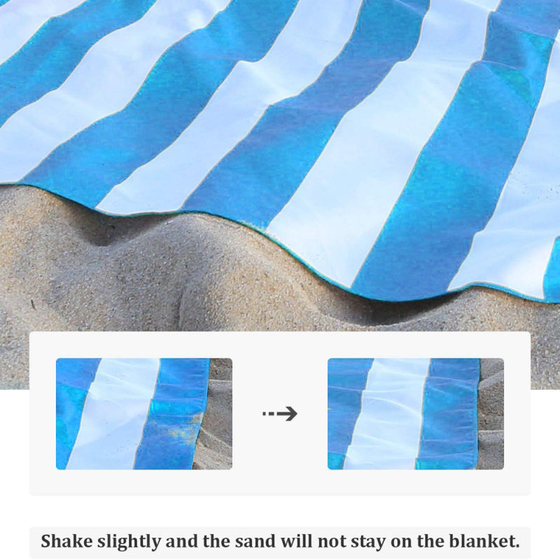 Quick Dry Stripes Microfiber Suede Sand Free Beach Towels with Pouch Bag for Swimming Body Dry Low MOQ
