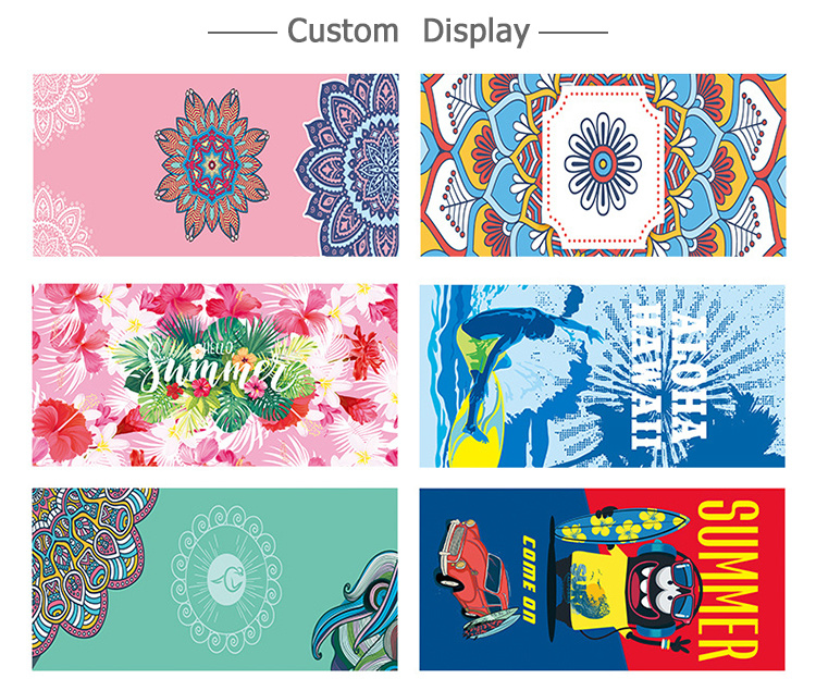 Factory Supply Promotional Reactive Printed Microfiber Quick Dry Beach Towel