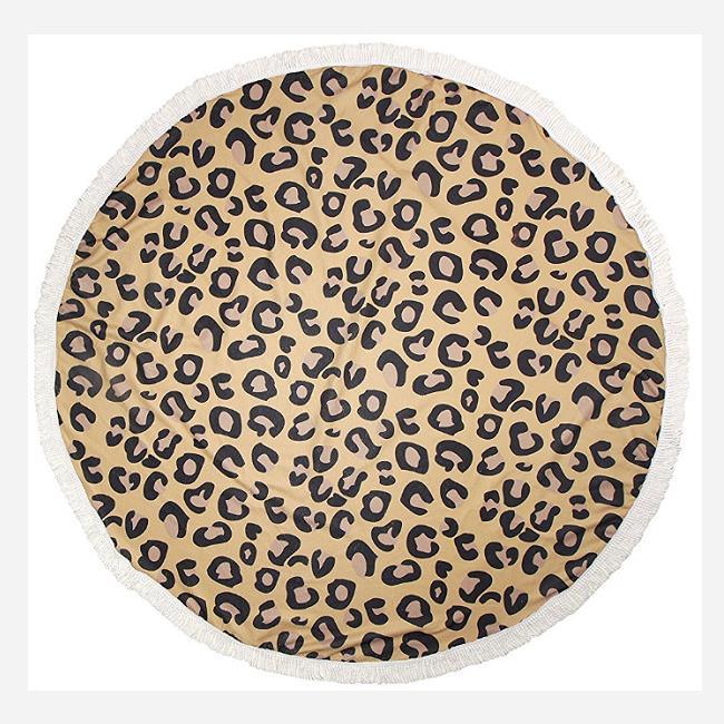 2018 New Partten Animal Skin Digital Printed Round Beach Towel with Tassel