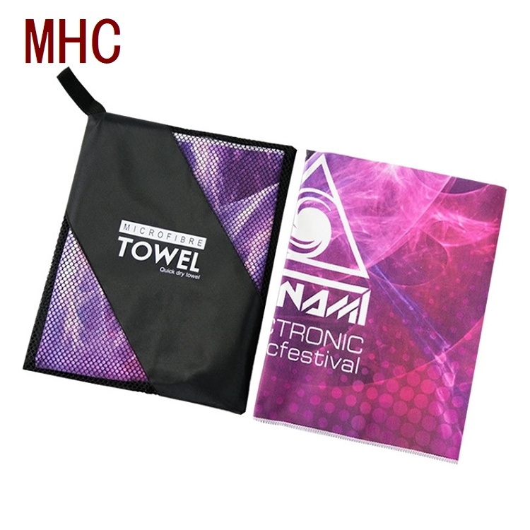 Summer Customized Logo Quick-Drying Digital Printing Rectangular Microfiber Beach Towels