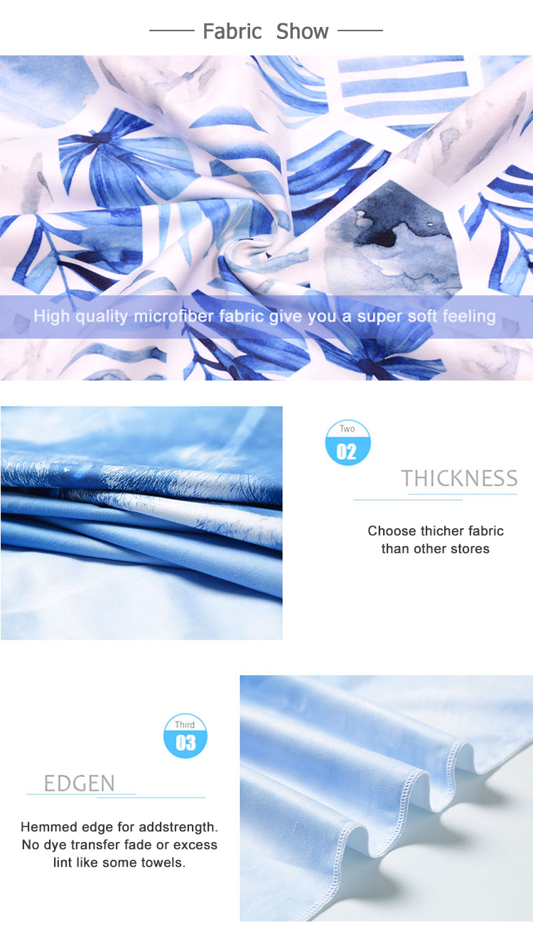Promotional Fashion Tie Dye Full Printing Funny Sports Beach Towel Microfibre 180GSM