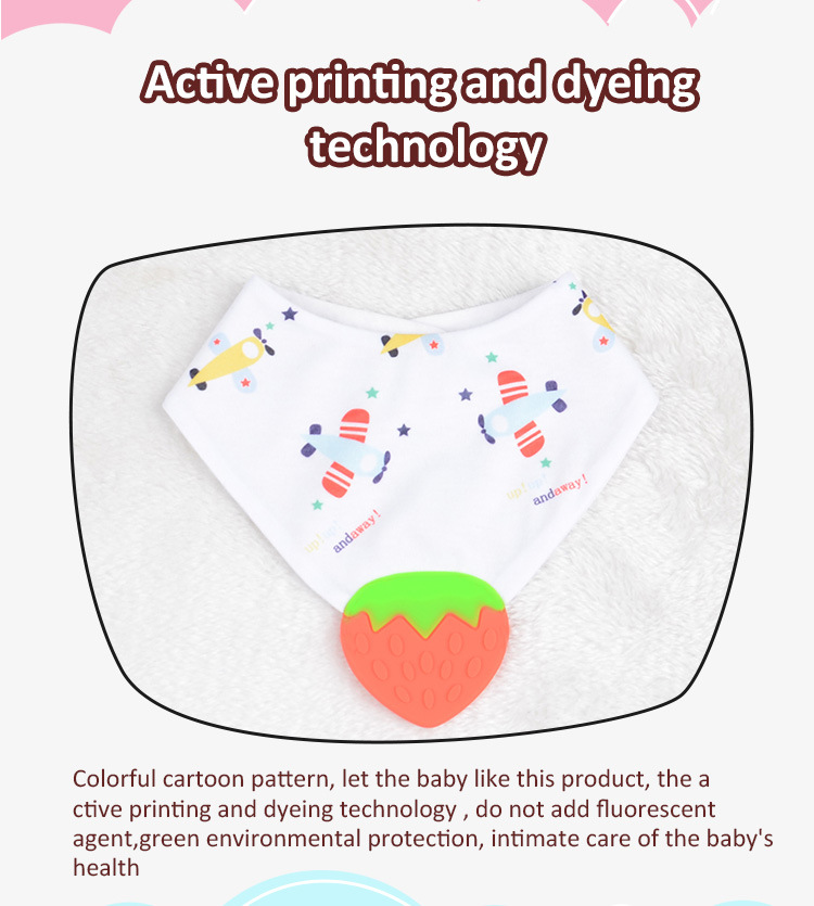 Cute Baby Slobber Towel Multifunctional Strawberry Baby Saliva Towel Baby Like Triangle Towel