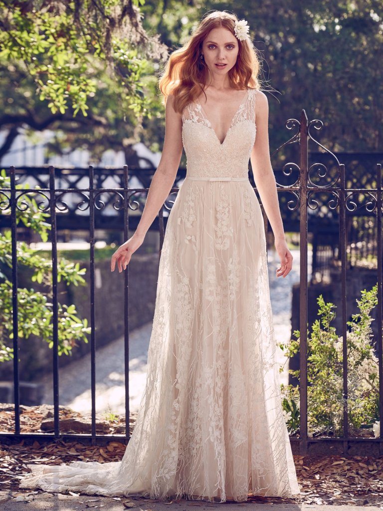 Lace Bridal Gowns Bohemia Beach Country Wedding Dresses Mn446