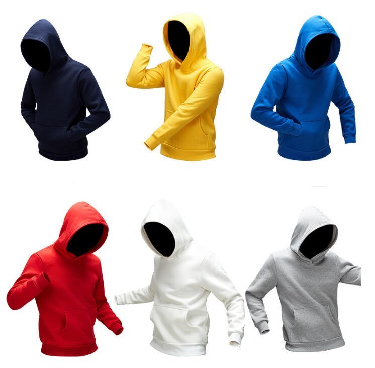 Custom Printing Logo Pure Color Hooded Thick Winter Pullover Fleece Hoodie