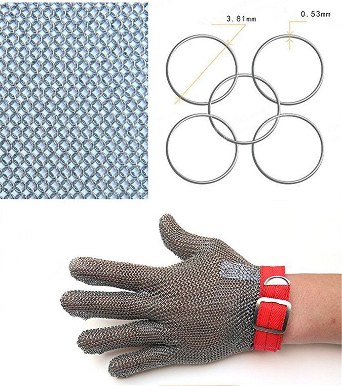 Cut Resistant Gloves New Safety Cut Proof Stab Resistant Stainless Steel Metal Mesh Butcher Glove Food Grade Cut Proof Gloves Esg10497