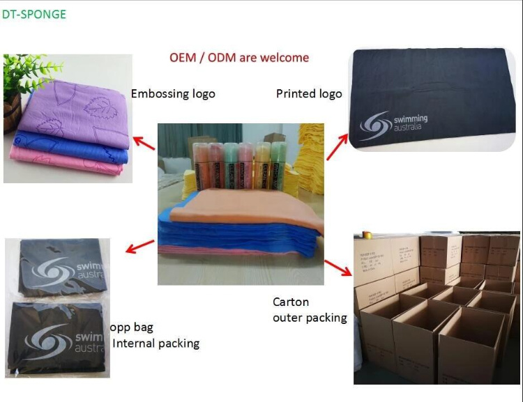 Colorful Customized Chamois PVA Car Cleaning Cloths and PVA Cooling Towel