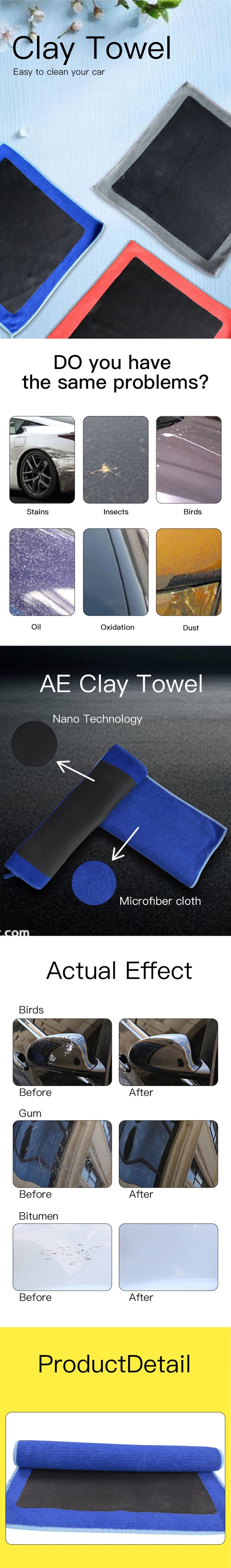 Manufacturer Supply High Quality Microfiber Clay Towel Detailing Clay Bar Cloth