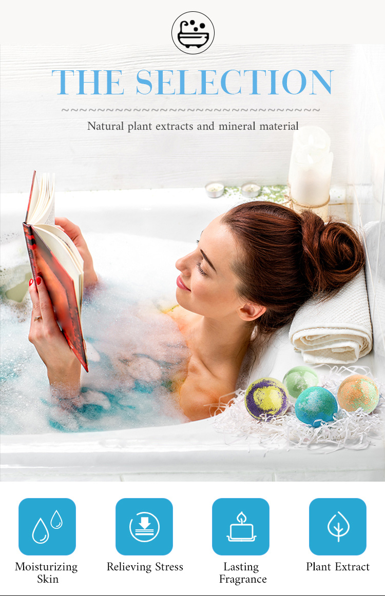 OEM/ODM Custom Packaging and Private Label Wholesale Natural Organic Rainbow Bath Bomb Cosmetics Luxury Bath Fizzer