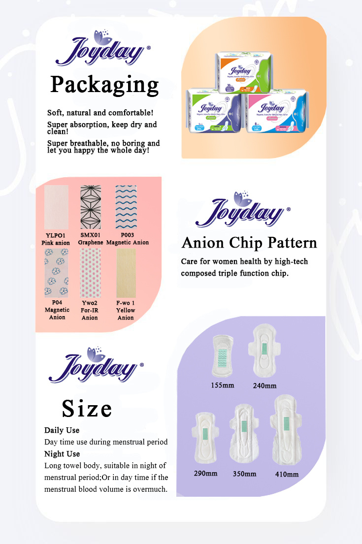 Super Absorption Keep Dry and Clean Anion Sanitary Napkin