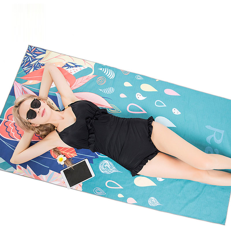 Quick Dry Sand Proof Beach Towel Water Absorbent Microfiber Swimming Towel Custom Printed Logo