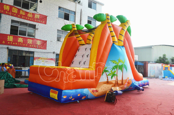 Little Mermaid Theme Inflatable Slide with Single Slide Lane