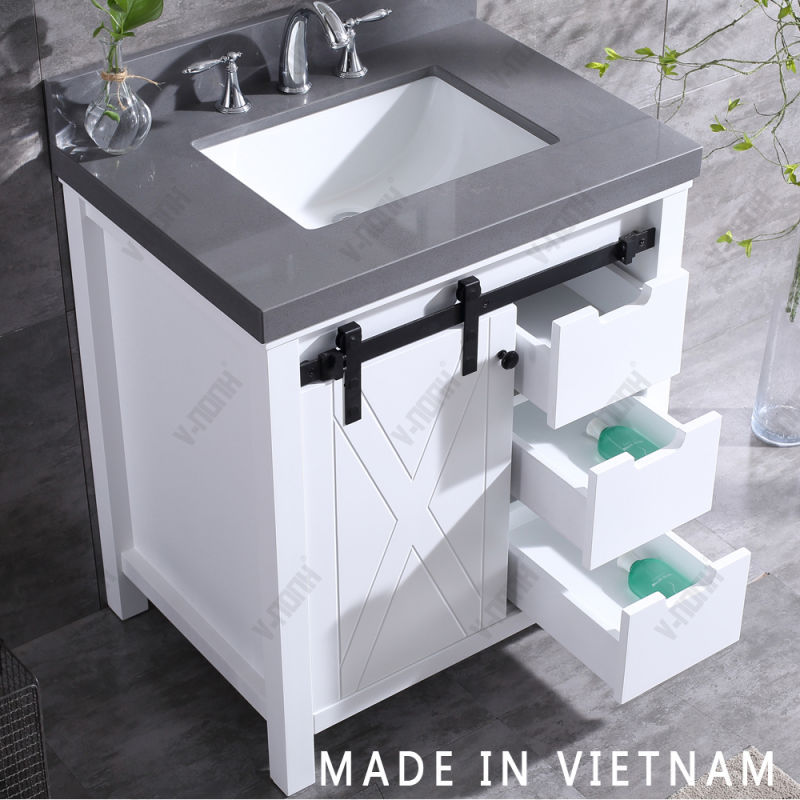 New Design Soft Closing Wooden Bathroom Vanity Set