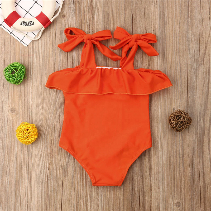 Baby Kid Girls Swimwear Summer Ruffles One Piece Bikini Swimsuit Beach Bathing Suit