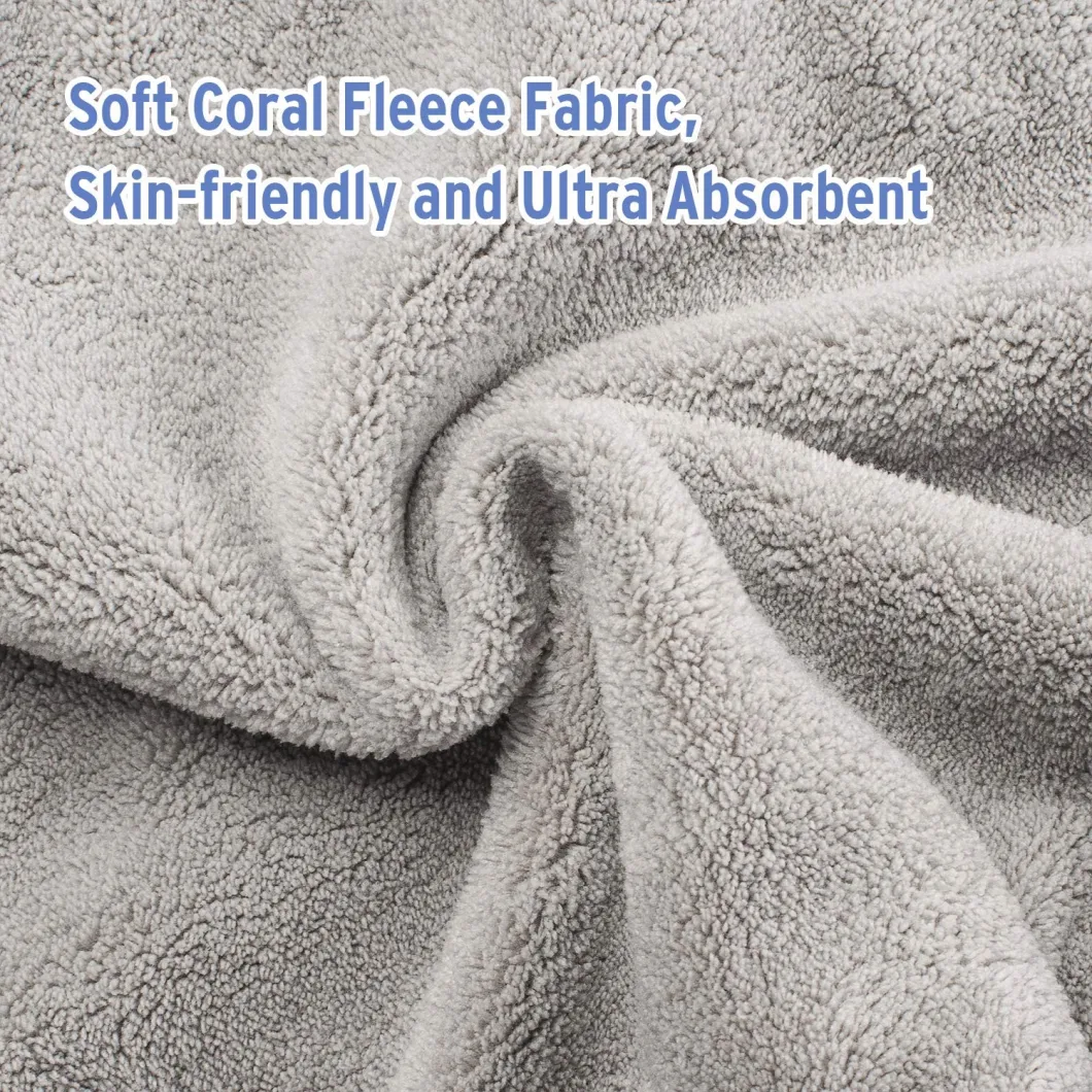 Hair Towel, Microfiber Hair Towel Wrap Rapid Drying Hair Towels for Women, Magic Hair Drying Towel, Super Absorbent Hair Towel Hat - Blue, Purple, Gray