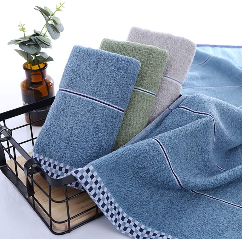 Bathroom Hand Towels Sets, 100% Cotton Face Towels, Super Soft Highly Absorbent Hand Towel for Everyday Use, Home, Camping, Gym (14" X 29") (Blue+Green+Gray)