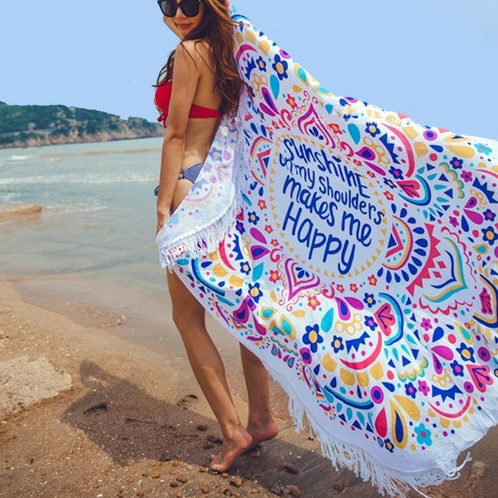 2017new Design Print Mandala Round Beach Towel Cover up